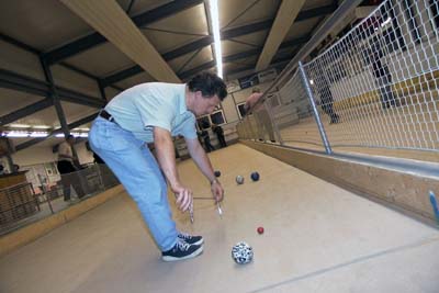 Boccia, a sport like the French Boule, played in Liechtenstein